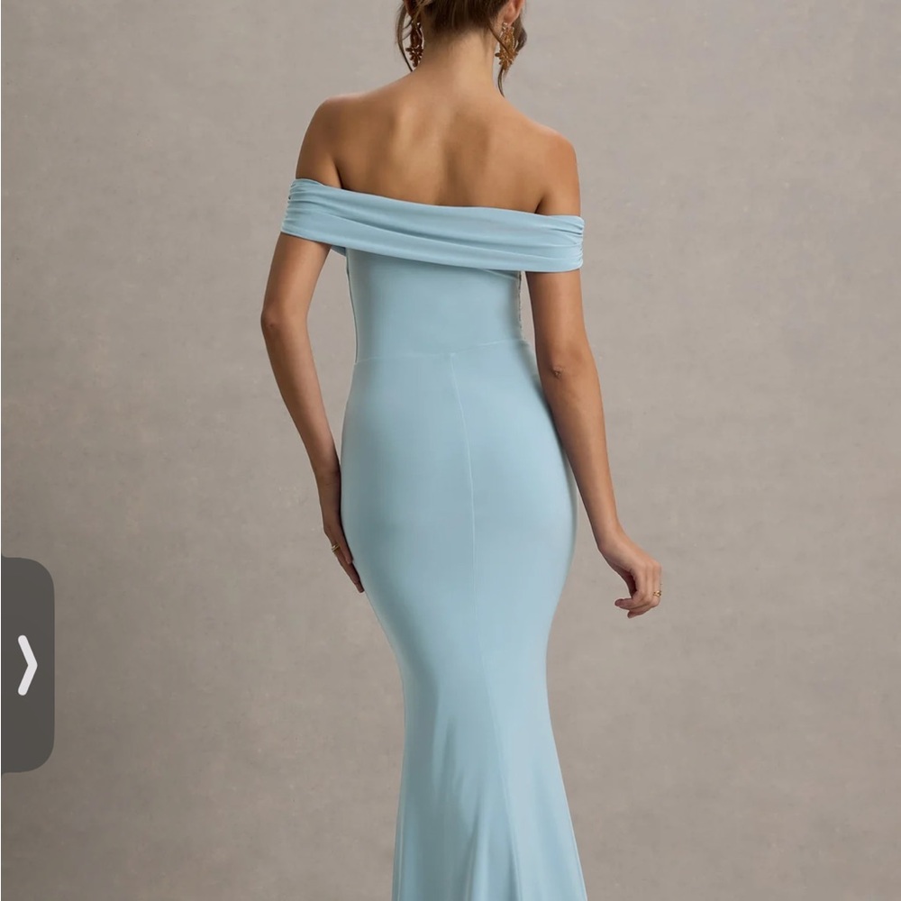 Club L London - law of attraction Off-Shoulder Blue Dress - Picture 2 of 6